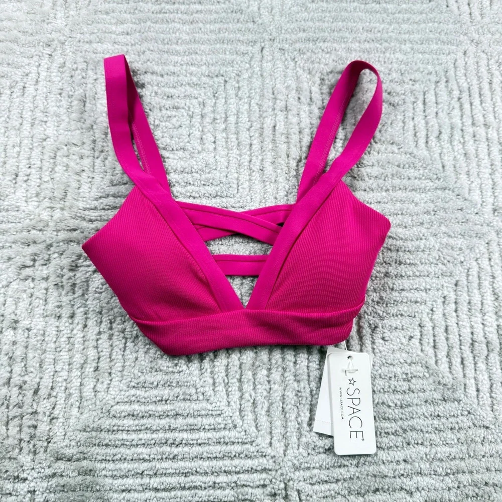 L*Space Vera Bikini Top Women's XS Pink NWT Swim Beach Pool Vacation Tropical